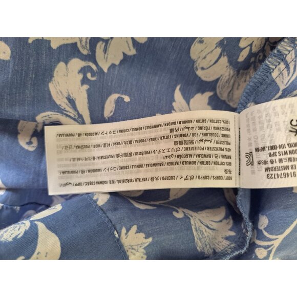 New Abercrombie & Fitch Large Women's One-Shoulder White Blue Floral Maxi Dress - Picture 10 of 13